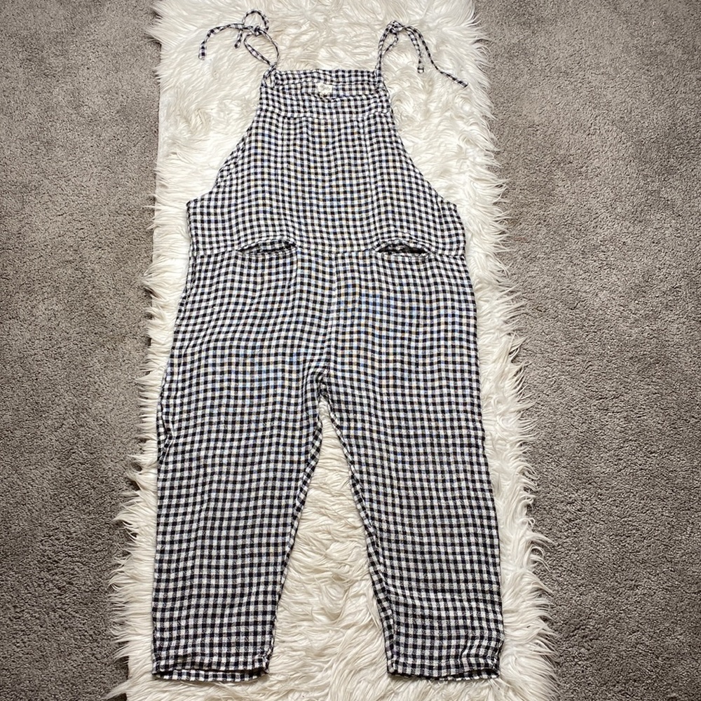 Meg by Design linen gingham dungarees overalls - Picture 3 of 10